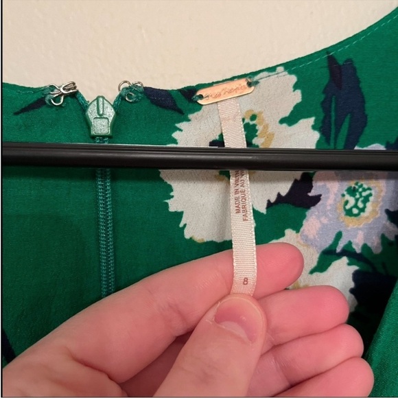 Free People Green Floral Mini Dress 8 - Picture 3 of 5